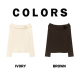 ミンキーオフショルダーTシャツ (Brown)