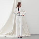 ステッチディテールドボンバージャケット WHITE