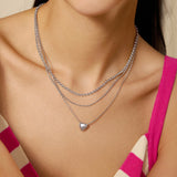 [worn by choi yuri] sweet heart rhodium plating + 925 silver necklace N064-02H