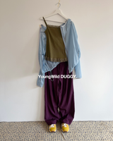 Drop ribbed lace sleeveless top (7color) 