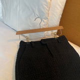 Classic boucle tweed H-line miniskirt (2 colors)