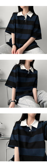 O'Kle Color Rugby Unit price Collar Short-sleeved T-shirt