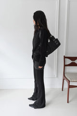 26SS★ STRIPE HALTER WOOL KNIT CARDIGAN