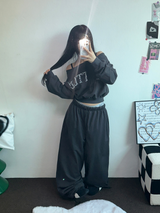 HIP PRINTING レタリングワイドパンツ 💟💙🩶4COLOR