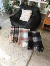 No.1547 wool check muffler (4color)