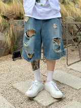ビンテージダメージデニムハーフパンツ 2C