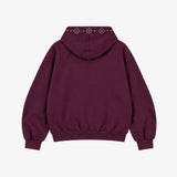 Rhinestone Zip-Up Hoodie_Bordeaux
