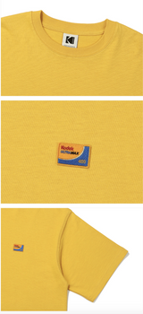 フィルムグラフィックセミオーバーサイズフィット半袖Tシャツ【イエロー】