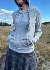 WOOL BUTTON HOOD TEE