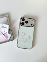 [Magsafe] MINT PONY Silver Glass Bumper Case