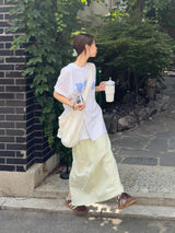 [prts made] ストレートフィットマキシスカート (キューカンバーグリーン)