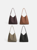 Matte Soft Leather Tote Shoulder Bag