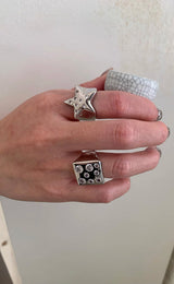 Cubic DOT silver ring SET
