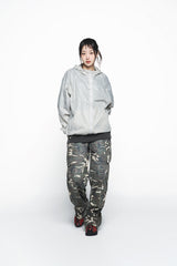 25SS ダメージウォッシュドワイドカーゴパンツ カモ