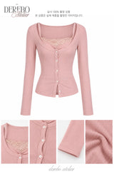 Ria lace layered cardigan long-sleeve  top