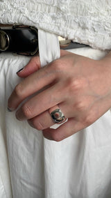 Quilting bold silver ring