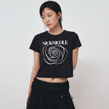 NICOLE ROSE PRINTING CROP TOP_BEIGE BROWN