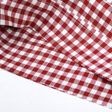 Layered waist gingham check shorts (RED)