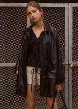 LEATHER STRING HALF COAT