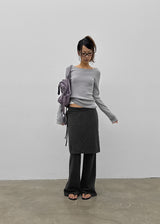 [MADE] Soflen Wool Button Boat Neck Knit