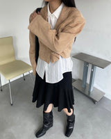 ヌミットラインストライプシースルールーズシャツ 2C