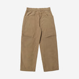 Poly Cotton RIB Track Zip Pants - BEIGE