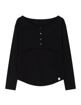 プラケット リブド ティーシャツ(BLACK)