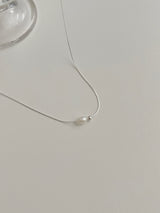 [Silver 925] 淡水パールミニボールネックレス&ピアス セット / ウエディングゲストルックデイリーシンプル シルバー