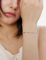 26SS★ Essence Silver (W) Moissanite Link Chain Bracelet