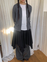 26SS★ [BAONHAUS]ブロアアンバランスレイヤードミディスカート