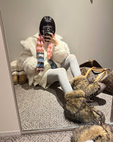 コージーフードニットウェア＆ショーツツーピースセット