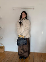 Gelto High Neck Fur Jacket