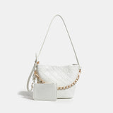 Classic Tweed Quilted Chain Bag - A must-have tweed shoulder bag for formal looks