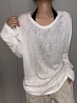 Blooming Loose Sun-Protection Knit Top 5color