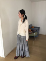 Kine Check Banding Maxi Skirt (2c)