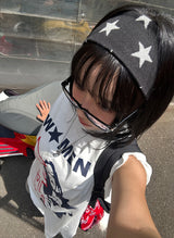 Funky Star Oversized Fit Boxy Short Sleeve T-shirt