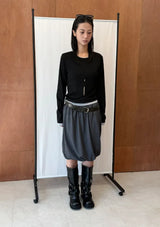 DRAPE BALLOON MIDI SKIRT
