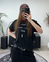 ディケンレタリングリンガー半袖Tシャツ