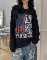 フレームヴィンテージプリントロングスリーブTシャツ