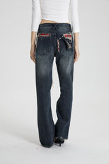 SEXXDEVIL Plaid Washed Jeans
