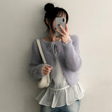 Pud Square String Knit Cardigan