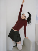 leather pleated pants mini skirt