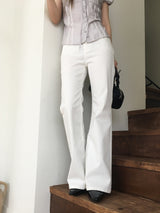 Clean slim bootcut pants
