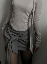Drape wrap skirt pants