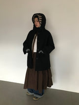 [MD Pick]ファインウールフーデッドハーフコート (2color)