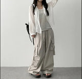 Wanu linen button hooded cardigan
