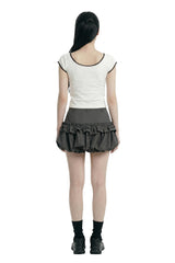 Ruffle Balloon Shirring Mini Skirt 231216236