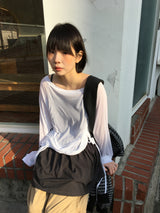 カーンサイドシャーリングスリーブレスワンピース (3color)