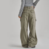 [Jerind] Pigment-Washed Panel Cargo Wide-Leg Pants (3 Colors)