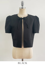 Demin Round Puff Short Sleeve Jacket